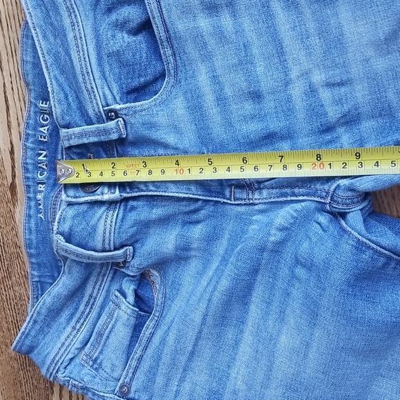 (4) American Eagle Light Wash Stretch Kick Boot Extra Shorts Jeans - Picture 8 of 12